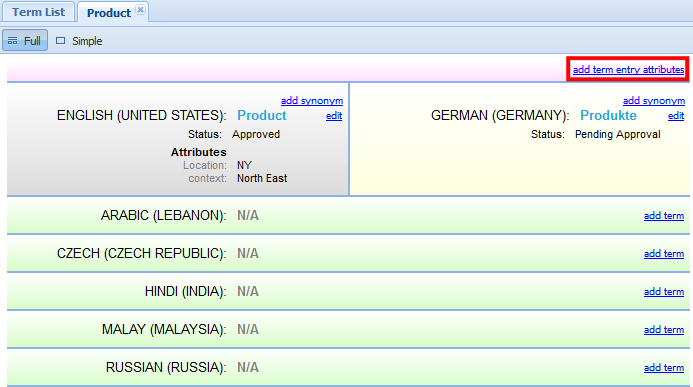 Adding Term Entry Attributes